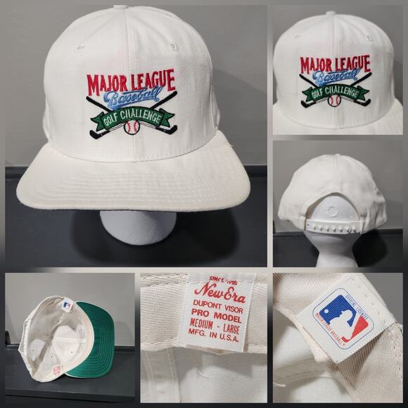 VTG 80s Major League Baseball Golf Challenge MLB MLBPAA New Era Snapback Hat Cap - Picture 1 of 16